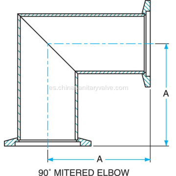 Codo de inglete de 90 grados KF SS304